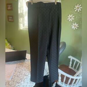 Black w black polka dots Ann Taylor elastic waist capris LP NWOT